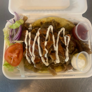 Lamb Doner Meat on Chips